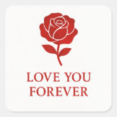Floral Heart Rose Romantic Valenti Vierkante Sticker (Voorkant)