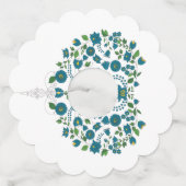 Floral Heart Shape Wijnglaslabel (Achterkant)