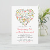 Floral Heart Spring Wedding Invitation (Debout devant)