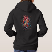 Floral Heart Sweatshirt Artistic Bloom Pullover (Dos)