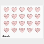 Floral Heart Wreath Library Roze Hart Sticker (Vel)