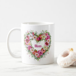 Floral Heart Wreath Persoonlijk Koffiemok