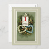 Floral Hearts en Dove Happy Nieuwjaar Feestdagenkaart (Voorkant / Achterkant)