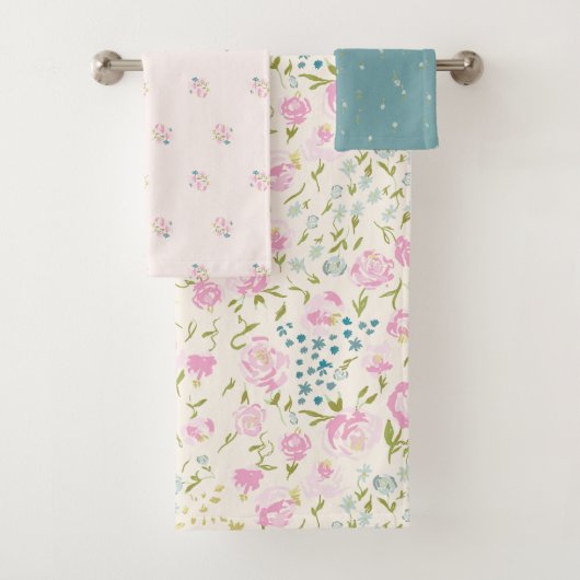 Floral Heaven 3 serviettes de bain set (En situation)