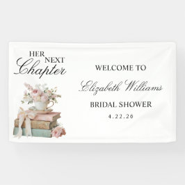 Floral Her Next Chapter Bridal Shower Welcome Sign Spandoek