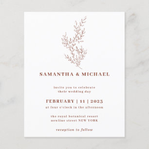 Floral Herfst Boho Terracotta Indie Botanische beg Flyer