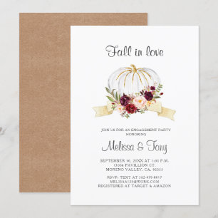 Floral Herfst in de liefde voor pompoenverloving Kaart