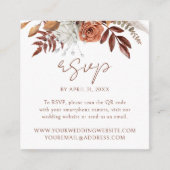 Floral Herfst Modern Wedding Website QR Code RSVP Informatiekaartje (Voorkant)