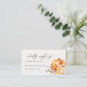 Floral Herfst Pumpkin Online Weddenschap Website R Informatiekaartje (Staand voorkant)