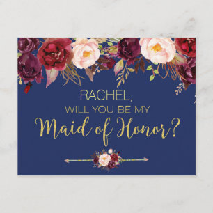 Floral herfst word jij mijn dienstmeisje van de ee kaart