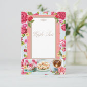 Floral High Tea Kaart (Staand voorkant)