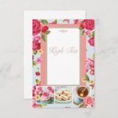 Floral High Tea Kaart (Voorkant / Achterkant)