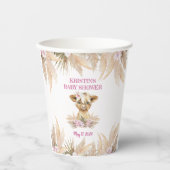 Floral Highland Koe Baby shower Papieren Bekers (Voorkant)