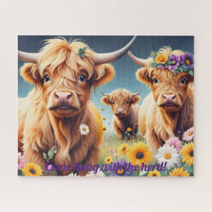 Floral Highland Koeien 16 x 20 Legpuzzel