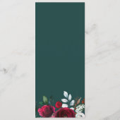 Floral hiver aquarelle pivoines menu mariage (Dos)