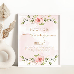 Floral hoe groot is het poster van mama's buikwild