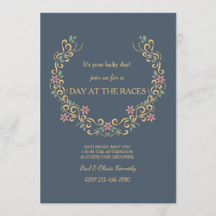 Floral Hoefijzer Uitnodiging