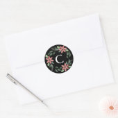 Floral Holiday Envelope Seal Ronde Sticker (Envelop)