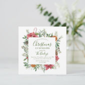 Floral Holiday Lijst | Kerstluis Kaart (Staand voorkant)