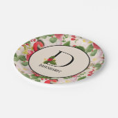 Floral Holiday Pattern Monogram Initiaal D Papier  Papieren Bordje (Gekanteld)