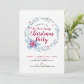 Floral Holiday / Uitnodiging met kerstfeest (Staand voorkant)