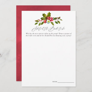 Floral Holly Vrijgezellenfeest Game Kaart