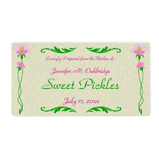 Floral Home Canning Jar Étiquette Modèle