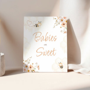 Floral Honey Bee Baby shower Baby's zijn lief teke Reclamebord Met Voetstuk