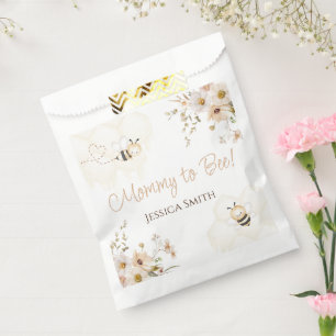 Floral Honey Bee Baby shower Bedankzakje