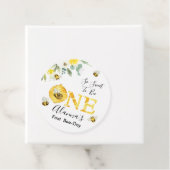 Floral Honey Bee First Bee Day Birthday Bedankjes Labels (In situ)