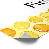 Floral Honey Bee First Bee Day Birthday Welcome Poster (Hoek)