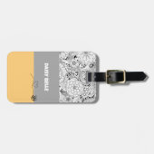 Floral Honey Bee Pattern Bagagelabel (Voorkant horizontaal)