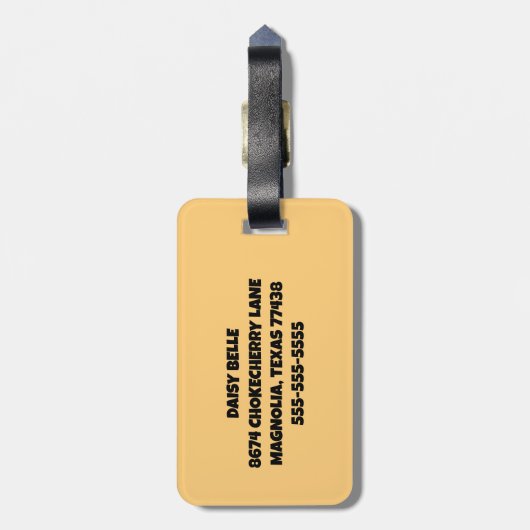 Floral Honey Bee Pattern Bagagelabel (Achterkant verticaal)