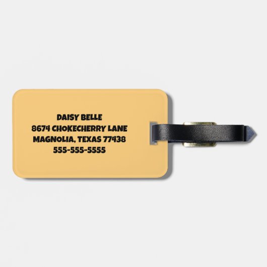 Floral Honey Bee Pattern Bagagelabel (Achterkant horizontaal)