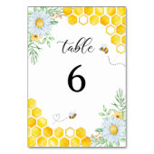 Floral Honey bee trouwtafel Kaart (Voorkant)