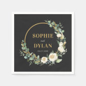 Floral Hoop bewerkbare kleur bruiloft servetten (Voorkant)