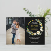 Floral Hoop FOIL Photo Faire-part de mariage (Debout devant)