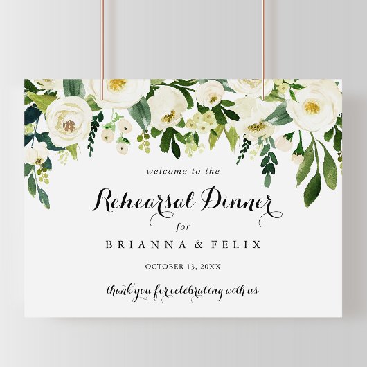 Floral Horizontal Rehearsal Welkomstbord Poster