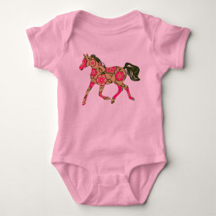 Floral Horse Baby Creeper Romper