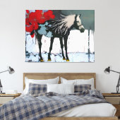 Floral Horse Canvas (Insitu (Slaapkamer))