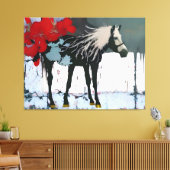 Floral Horse Canvas Afdruk (Insitu (Woonkamer))