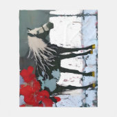 Floral Horse Fleece Blanket Deken (Voorkant)