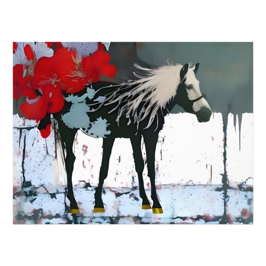 Floral Horse Foto Afdruk (Voorkant)