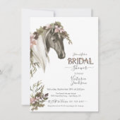 Floral Horse Ranch Invitation de la douche nuptial (Devant)