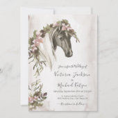 Floral Horse Ranch Wedding Kaart (Voorkant)