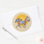 Floral Horse Silhouette_Paarse Sticker (Envelop)
