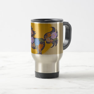 Floral Horse Silhouette_Purple Travel Mug Cup