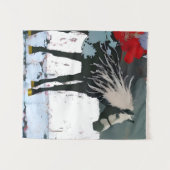 Floral Horse Tapestry Wandkleed (Voorkant (horizontaal))