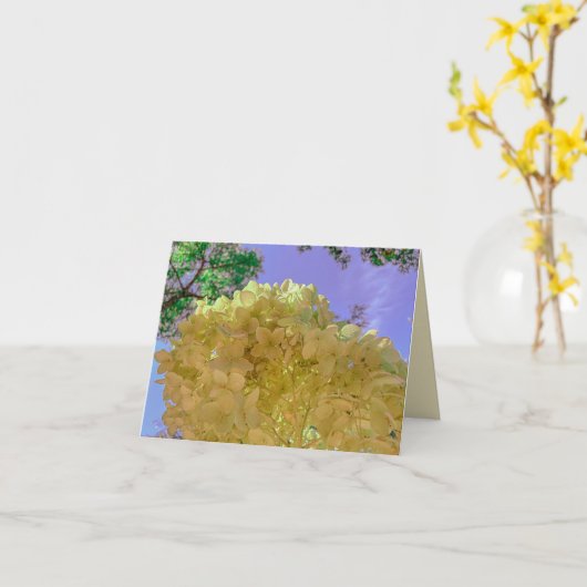 Floral hortensia jaune joli carte note (Fleur jaune)