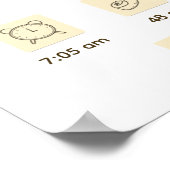 Floral Hot Air Ballon Baby Fox Birth Stats Poster (Hoek)